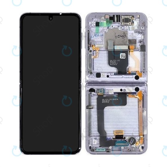 Samsung Galaxy Z Flip 4 F721B - LCD zaslon + steklo na dotik + okvir (Bora Purple) - GH82-29440B, GH82-30239B, GH82-29441B, GH82-30238B Genuine Service Pack