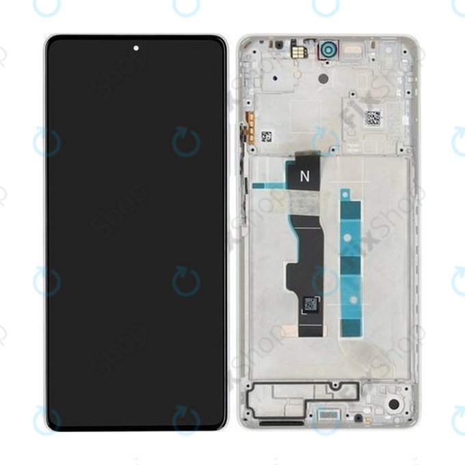 Xiaomi Redmi Note 13 5G 2312DRAABC - LCD zaslon + steklo na dotik + okvir (Arctic White) - 5600040N1700 Genuine Service Pack