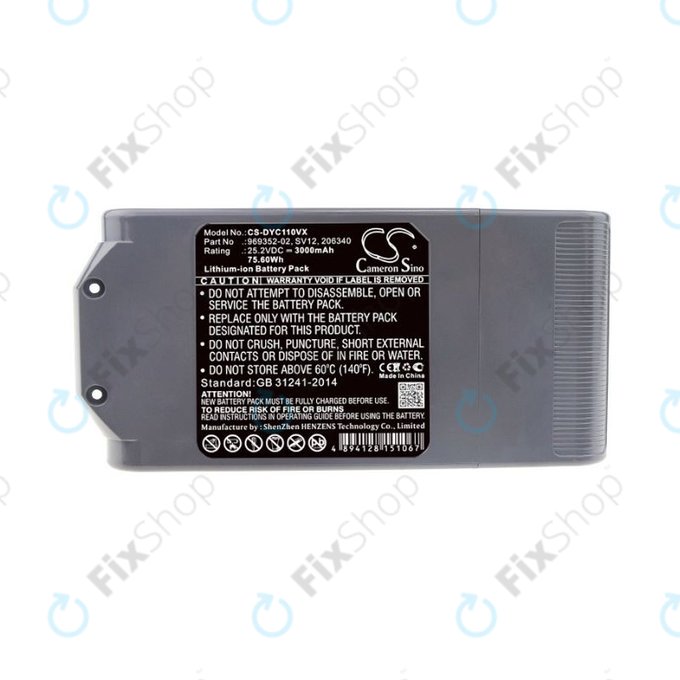 Dyson V10 - Baterija 969352-02, SV12, 206340 Li-Ion 25.2V 3000mAh HQ