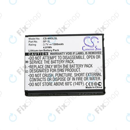 Baterija za Nokia 7710, 9500, E61, E62, N92, N800, 1300mAh, Li-Ion, 3.7V, BP-5L, HQ