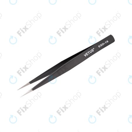 Vetus ESD-16 - Antistatična kovinska pinceta z ostro konico (128mm)