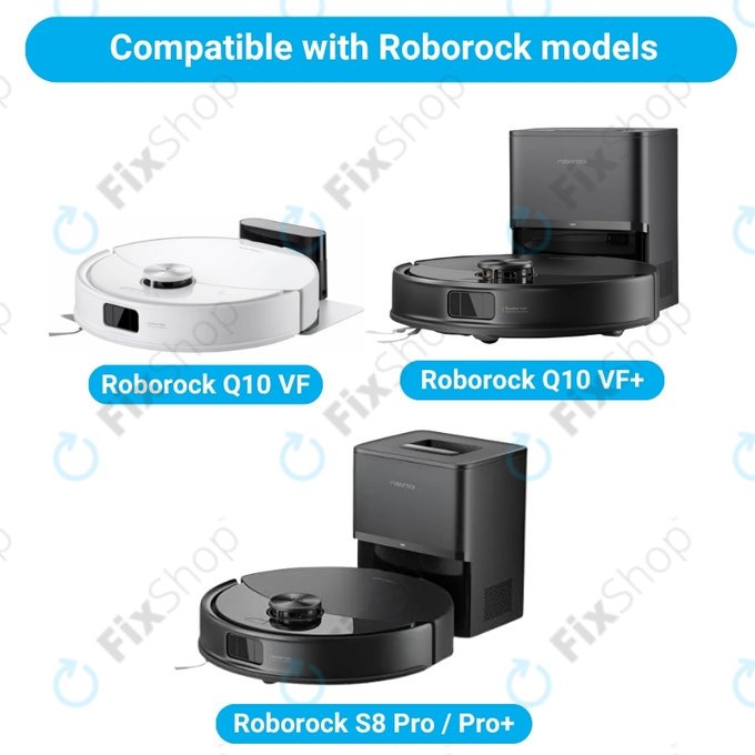 Komplet nadomestnih delov za Xiaomi Roborock Q10 VF, Q10 VF+, S8 Pro, S8 Pro Plus (1x Glavna krtača, 2x Filter, 2x Stranska krtača)