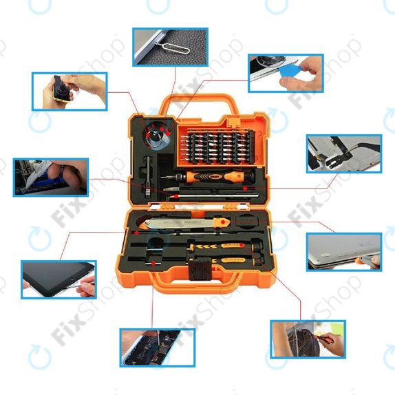 Jakemy JM-8139 - Komplet servisnih orodij za servis elektronike v profesionalnem kovčku 45 v 1