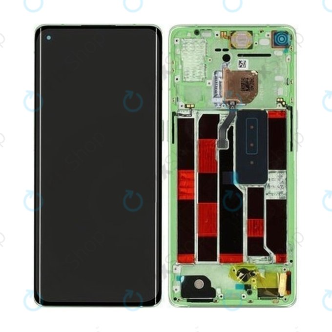 Oppo Reno 4 Pro - LCD zaslon + steklo na dotik + okvir (Green Glitter) - 4905501 Genuine Service Pack