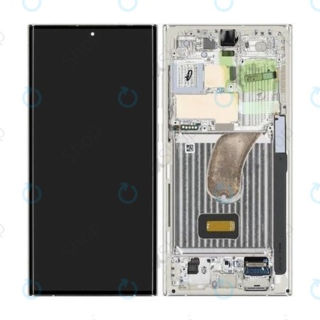 Samsung Galaxy S23 Ultra S918B - LCD zaslon + steklo na dotik + okvir (Cream) - GH82-30466B, GH82-30465B Genuine Service Pack