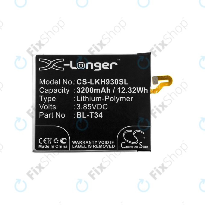 Baterija za LG H930, V30, V35, 3200mAh, Li-Pol, 3.85V, BL-T34, HQ