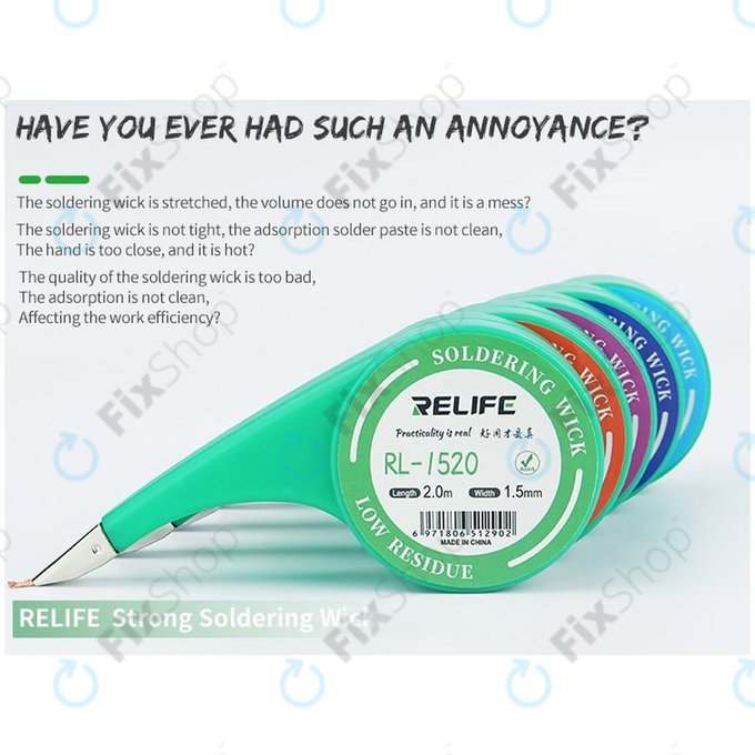 Relife RL-1520 - Stenj za spajkanje za odstranjevanje odvečnega kositra (1,5 mm)