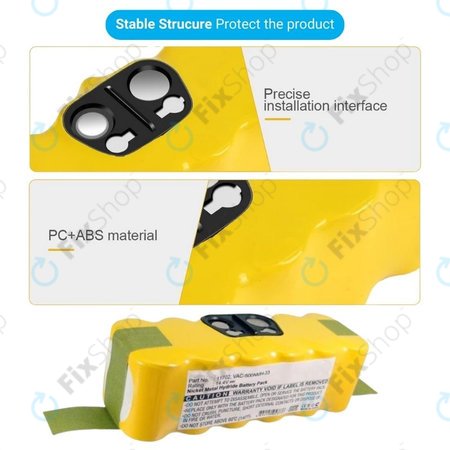 iRobot Roomba 500, 600, 700, 800, 900-series, R3, Scooba 450, Vileda 137173 - Baterija 11702, GD-Roomba-500, VAC-500NMH-33 Ni-MH 14.4V 3500mAh