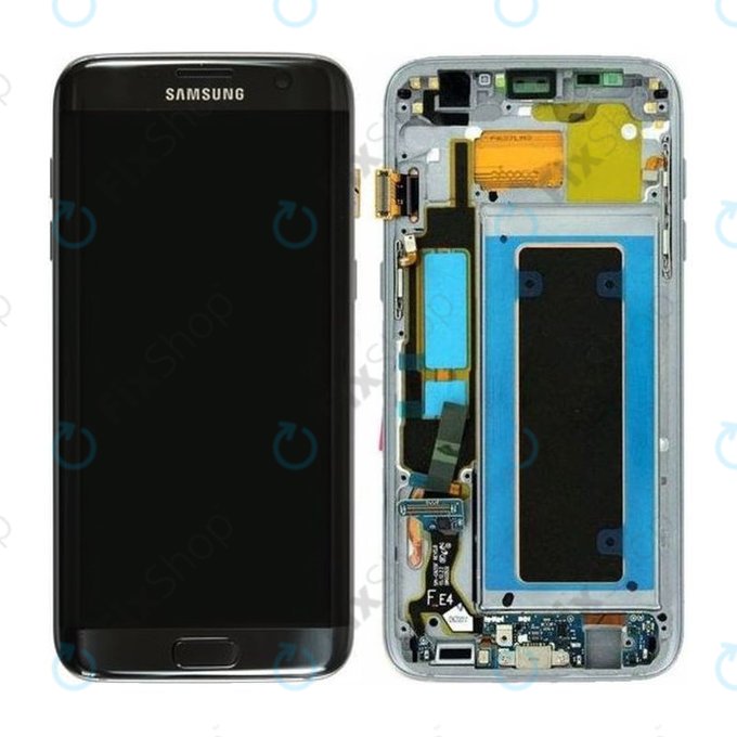 Samsung Galaxy S7 Edge G935F - LCD zaslon + steklo na dotik + okvir (Black) - GH97-18533A, GH97-18594A, GH97-18767A Genuine Service Pack