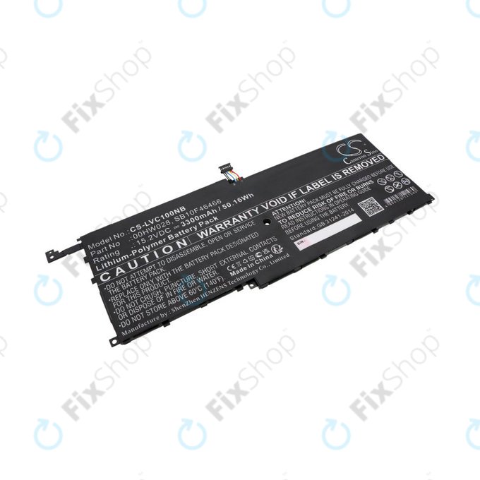 Baterija za Lenovo X1, 3300mAh, Li-Pol, 15.2V, 00HW028, HQ