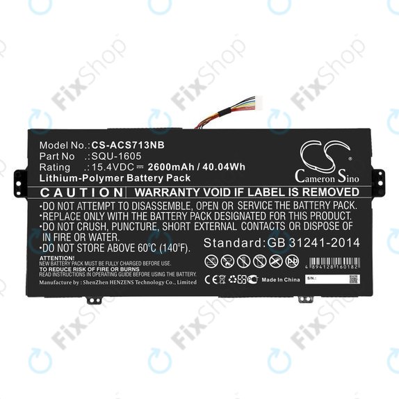Baterija za Acer SF713-51, 2600mAh, Li-Pol, 15.4V, SQU-1605, HQ