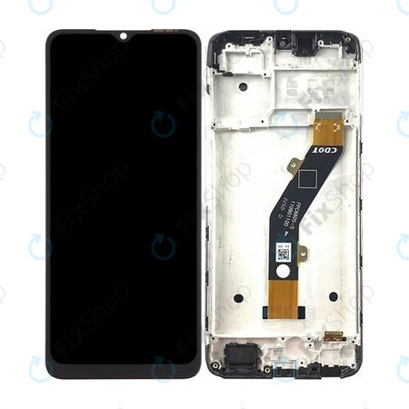 Infinix Smart 7 HD X6516 - LCD zaslon + steklo na dotik + okvir (Ink Black) TFT