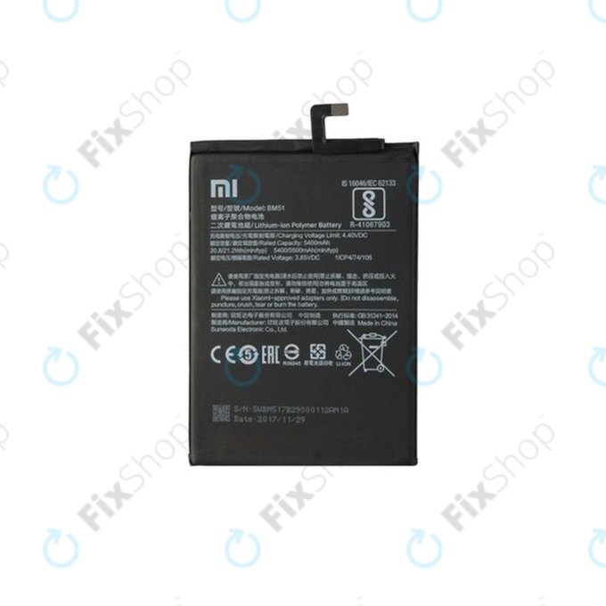 Xiaomi Mi Max 3 M1804E4A - Baterija BM51 5500mAh - 46BM51A01093, 46BM51A02093 Genuine Service Pack
