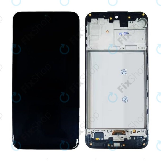 Samsung Galaxy M21 M215F - LCD zaslon + steklo na dotik + okvir (Black) OLED