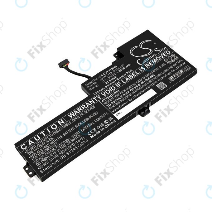 Baterija za Lenovo Thinkpad A285, T470, T480, 2050mAh, Li-Pol, 11.25V, 01AV419, HQ