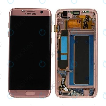 Samsung Galaxy S7 Edge G935F - LCD zaslon + steklo na dotik + okvir (Pink Gold) - GH97-18533E, GH97-18594E, GH97-18767E Genuine Service Pack