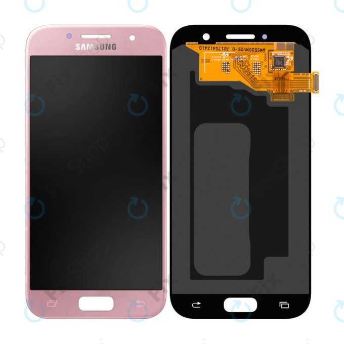 Samsung Galaxy A5 A520F (2017) - LCD zaslon + steklo na dotik (peach cloud) - GH97-19733D, GH97-20135D Genuine Service Pack