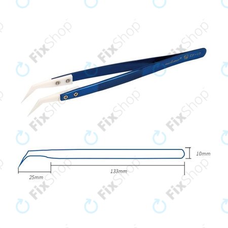 Mechanic CF-17 - Keramična pinceta, odporna na vročino, z upognjeno konico