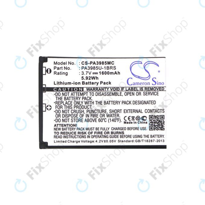 Baterija za Toshiba Camileo X200, X400, 1600mAh, Li-Ion, 3.7V, PA3985, HQ