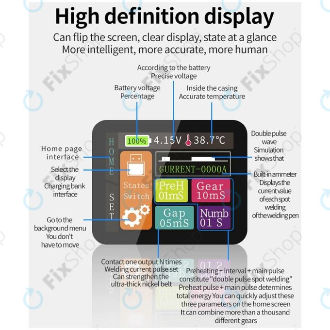 Docreate SW - Prenosni baterijski točkovni varilec z zaslonom (5000mAh)