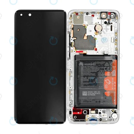 Huawei P40 Pro Plus - LCD zaslon + steklo na dotik + okvir + baterija (White Ceramic) - 02353RBJ Genuine Service Pack