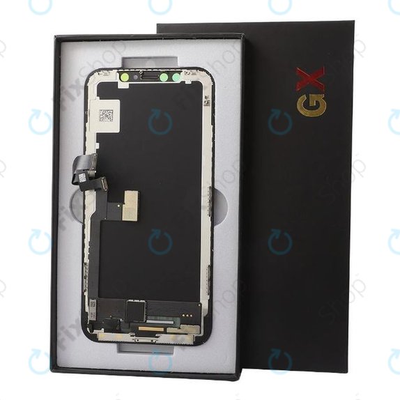 Zaslon Hard OLED za iPhone X, Steklo na dotik z okvirjem, FixPremium