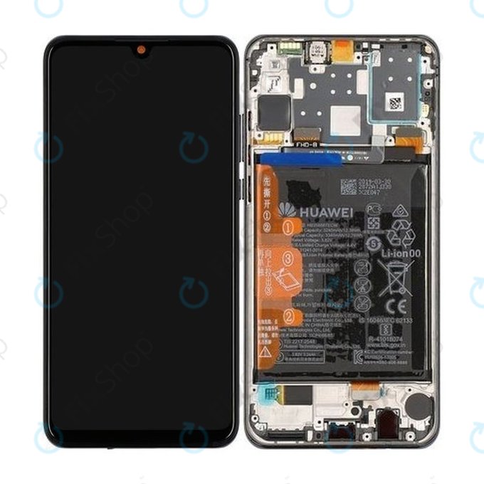 Huawei P30 Lite - LCD zaslon + steklo na dotik + okvir + baterija (Midnight Black) - 02352RPW Genuine Service Pack