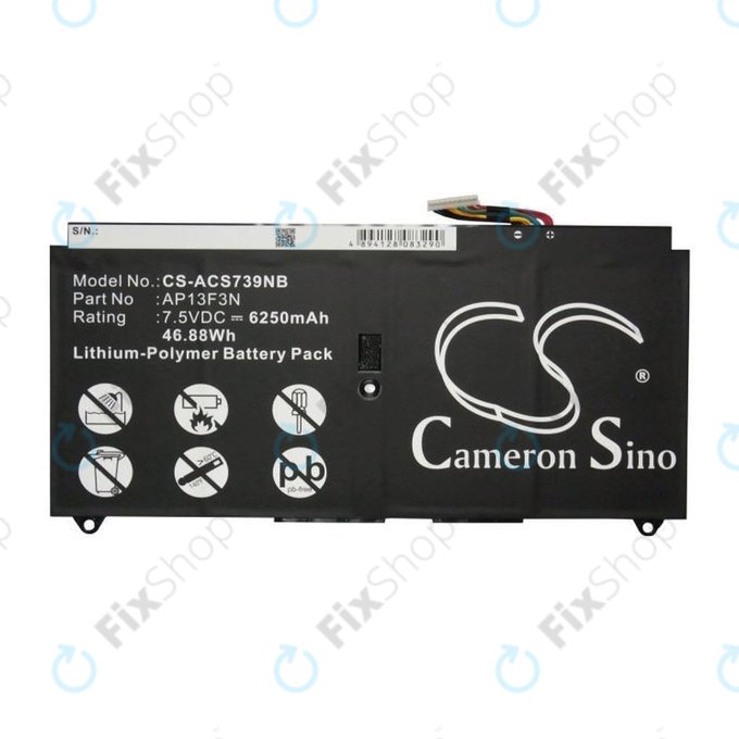Baterija za Acer Aspire S7, 6250mAh, Li-Pol, 7.5V, AP13F3N, HQ