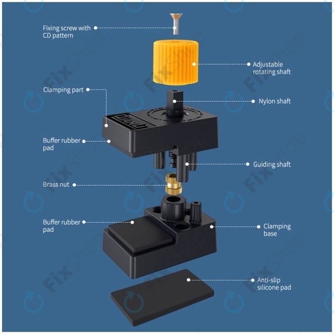 QianLi iClamP 2.0 - plastična objemka z gumijastim polnilom - razpon 12mm (4 kosi)