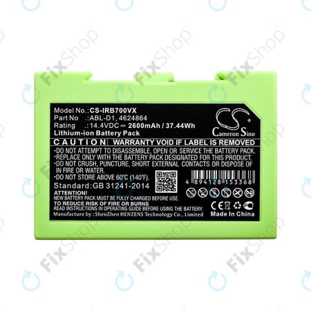 iRobot Roomba e-series, i-series - Baterija ABL-D1, 4624864, ABL-D2 Li-Ion 14.4V 2600mAh HQ
