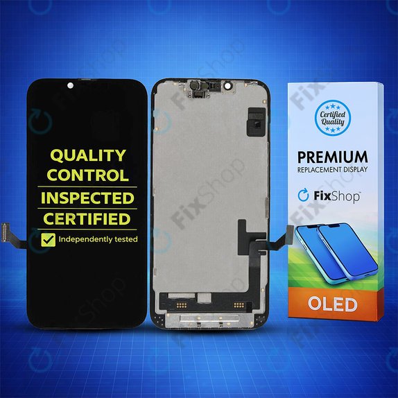 Zaslon Soft OLED za iPhone 14, Steklo na dotik z okvirjem, FixPremium