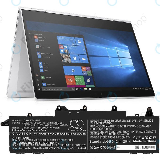 Baterija za HP ProBook x360 435 G7, 3550mAh, Li-Pol, 11.55V, SX03XL, HQ