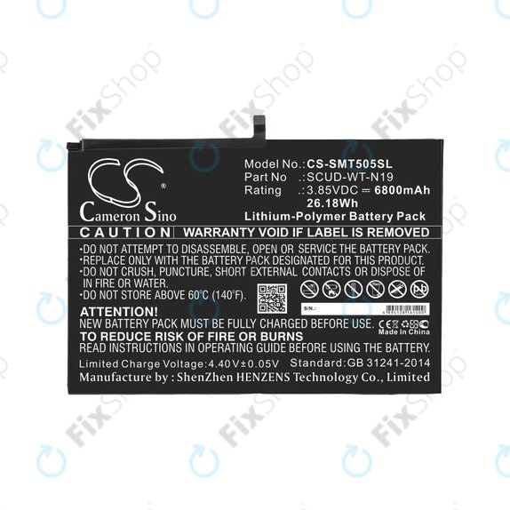 Baterija za Samsung Galaxy Tab A7, 6800mAh, Li-Pol, 3.85V, SCUD-WT-N19, HQ