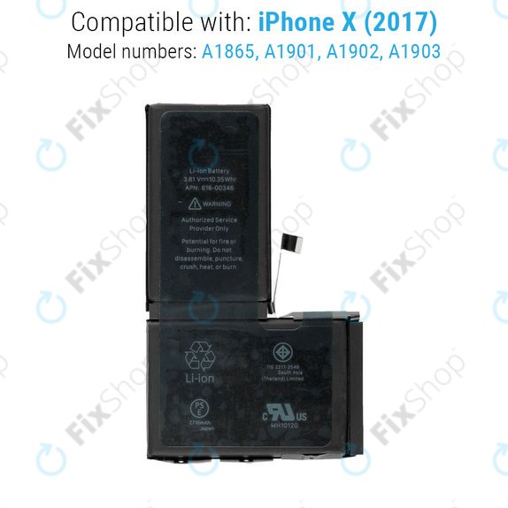 Apple iPhone X - Baterija 2716mAh