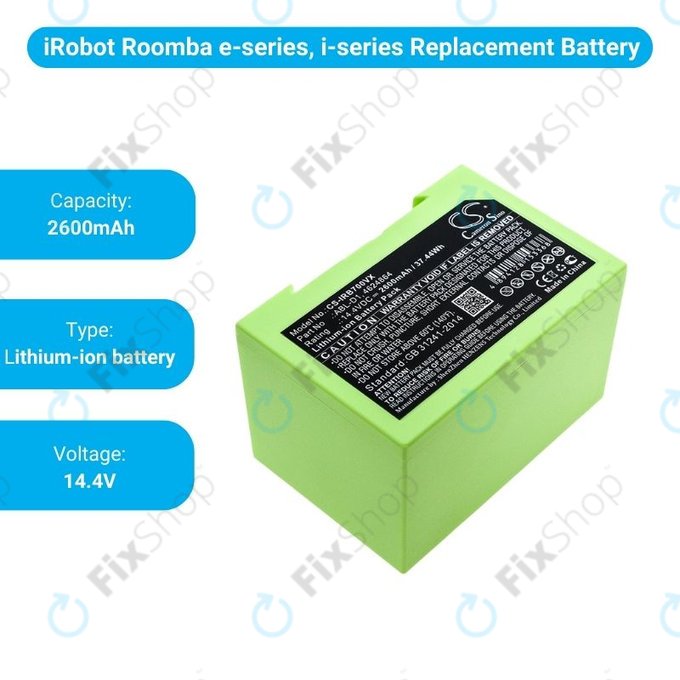 iRobot Roomba e-series, i-series - Baterija ABL-D1, 4624864, ABL-D2 Li-Ion 14.4V 2600mAh HQ