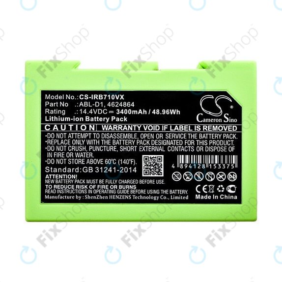 iRobot Roomba e-series, i-series - Baterija ABL-D1, 4624864, ABL-D2 Li-Ion 14.4V 3400mAh HQ