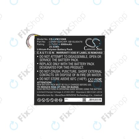 Baterija za Lenovo Miix 300, Miix 310, 6900mAh, Li-Pol, 3.7V, LENM1029CWP, HQ