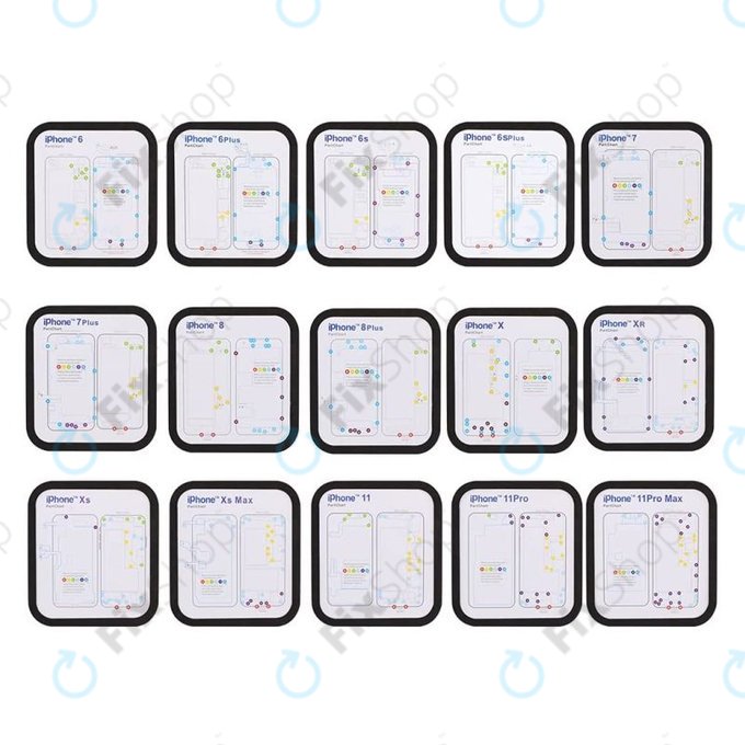 Magnetni organizator z vijaki s shemo (iPhone 6 - 11 Pro Max)