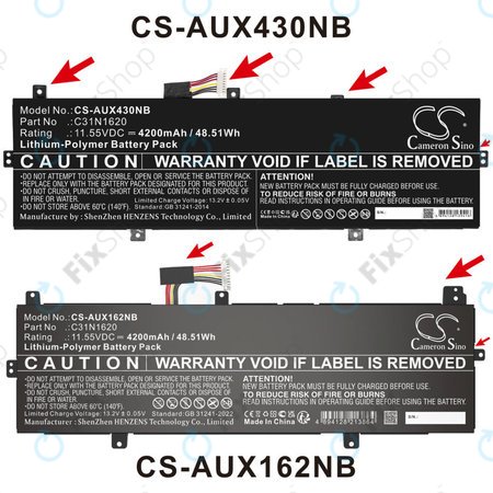 Baterija za Asus BX430, Expertbook B5440fa, P5240ua-1a, 4200mAh, Li-Pol, 11.55V, C31N1620, HQ