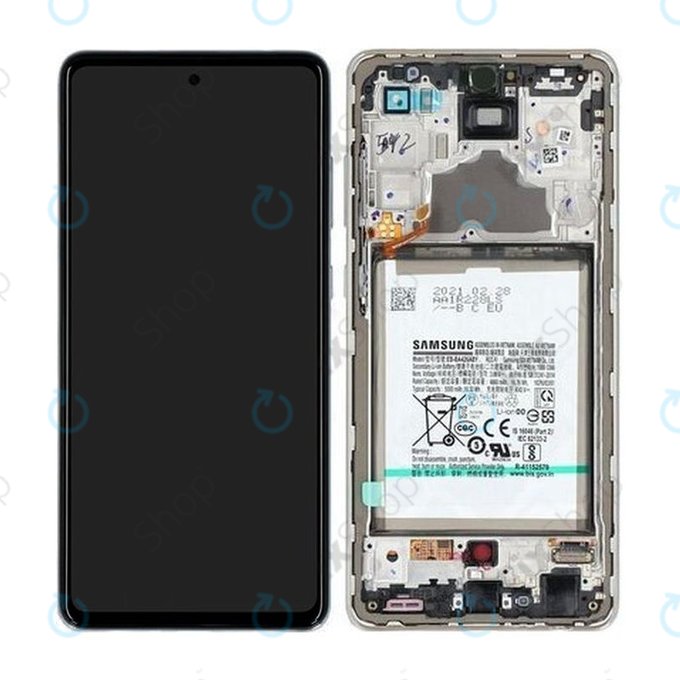 Samsung Galaxy A72 A725F, A726B - LCD zaslon + steklo na dotik + okvir + baterija (Awesome White) - GH82-25541D, GH82-25542D Genuine Service Pack