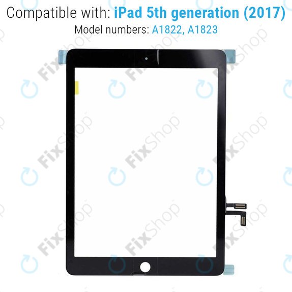 Apple iPad (5th Gen 2017) - Steklo na dotik + gumb Domov (Space Gray)