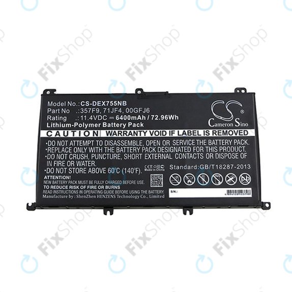Baterija za Dell Inspirion 15, 6400mAh, Li-Pol, 11.4V, 357F9, HQ