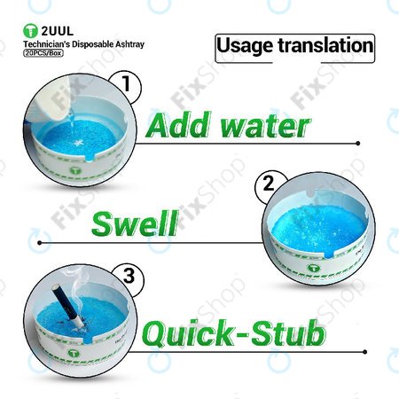 Enkratni pepelnik za tehnike, 2UUL AS01, 20 kos/škatla