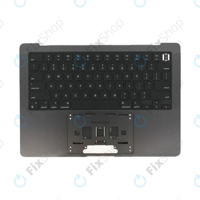 Zgornji okvir tipkovnice za MacBook Pro 14", A3185 (2024), US tipkovnico in baterijo, Space Black, 661-50210, Genuine Apple