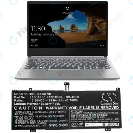 Baterija za Lenovo ThinkBook 13s, 14s, 2850mAh, Li-Pol, 15.36V, L18C4PF0, HQ