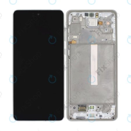 Samsung Galaxy A73 5G A736B - LCD zaslon + steklo na dotik + okvir (Awesome White) - GH82-28686B, GH82-28884B Genuine Service Pack