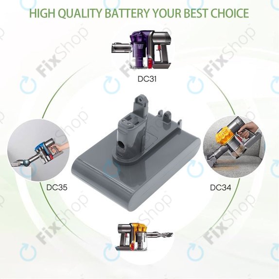Baterija za Dyson DC31, DC34, DC35, DC44, DC56, 2500mAh, Li-Ion, 22.8V, 965557-03, HQ