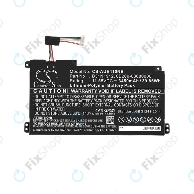 Baterija za Asus VivoBook 14 E410ma, F414ma, L410ma, 3450mAh, Li-Pol, 11.55V, B31N1912, HQ