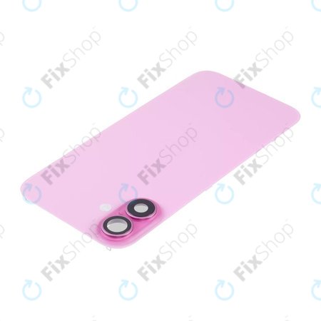 Apple iPhone 16 - Steklo zadnjega ohišja + Leča kamere + Kovinska plošča + Magsafe magnet (Pink)