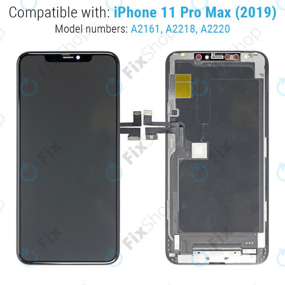 Zaslon Hard OLED za iPhone 11 Pro Max, Steklo na dotik z okvirjem, FixPremium